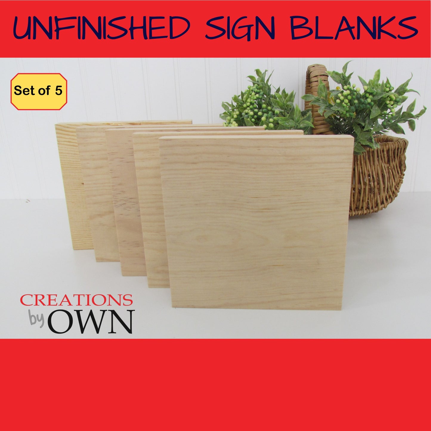 Unfinished Wood Block Blanks 6x6x3/4 set of 3, Wooden Blocks, Wooden Block Art, DIY Farmhouse Sign, DIY Sign, Sign Blanks, Blank