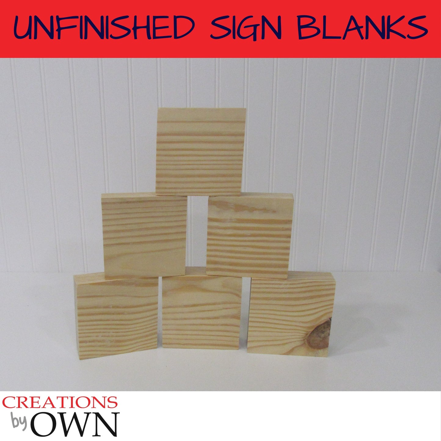 Unfinished Wood Tile Blocks, (Set of 6) 4" x 4"x1.5" Blank Signs, Wood Craft Supplies, DIY Paint Party Supplies, Wood Blocks