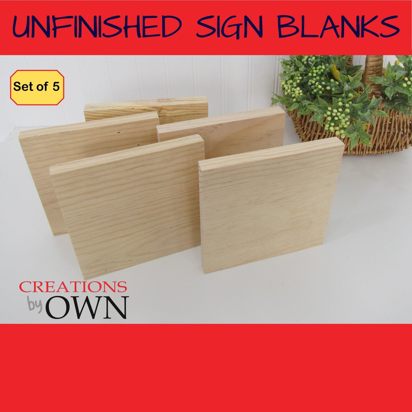 Unfinished Wood Block Blanks 6x6x3/4 set of 3, Wooden Blocks, Wooden Block Art, DIY Farmhouse Sign, DIY Sign, Sign Blanks, Blank