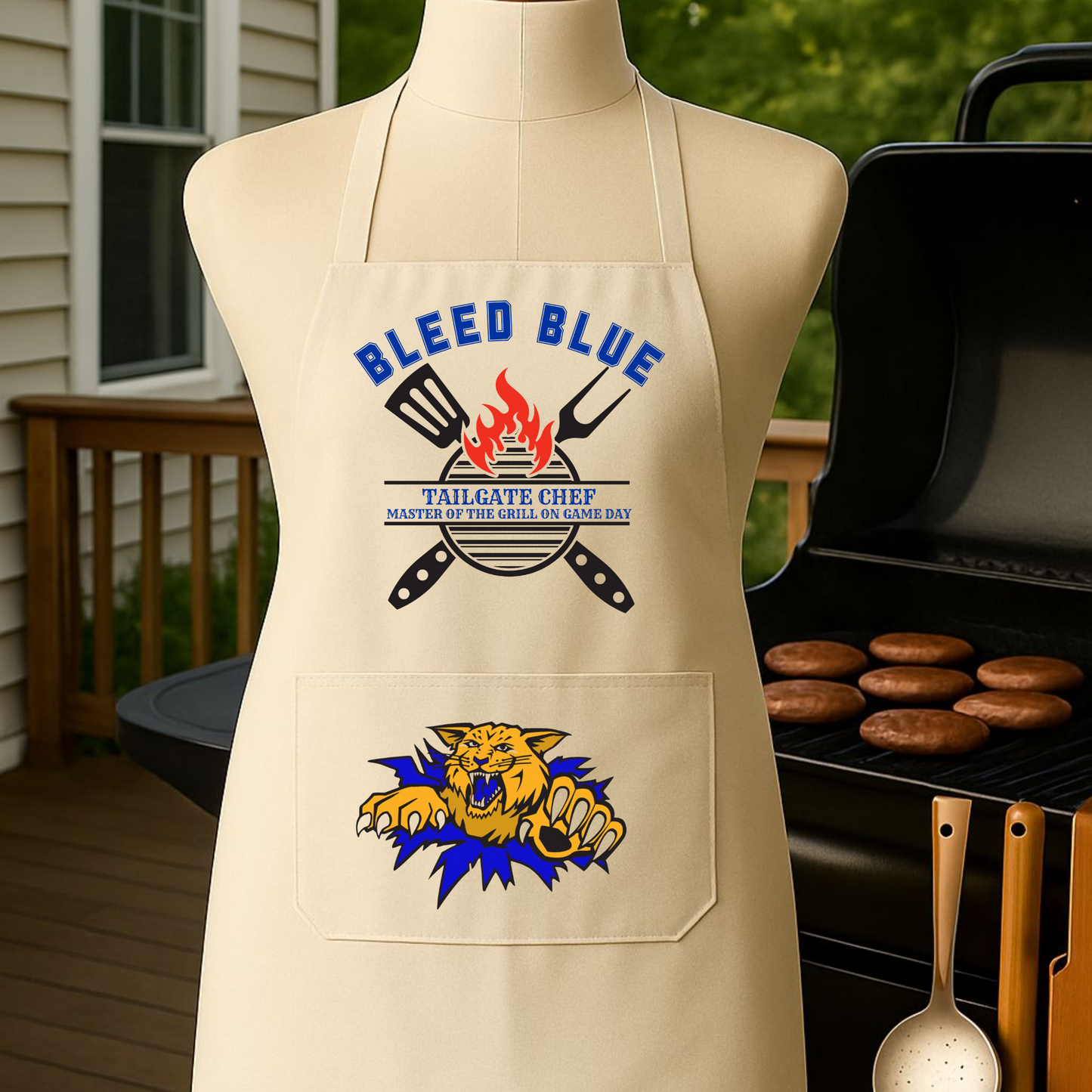 Kentucky Pride Grilling Apron - BLEED BLUE WILDCAT
