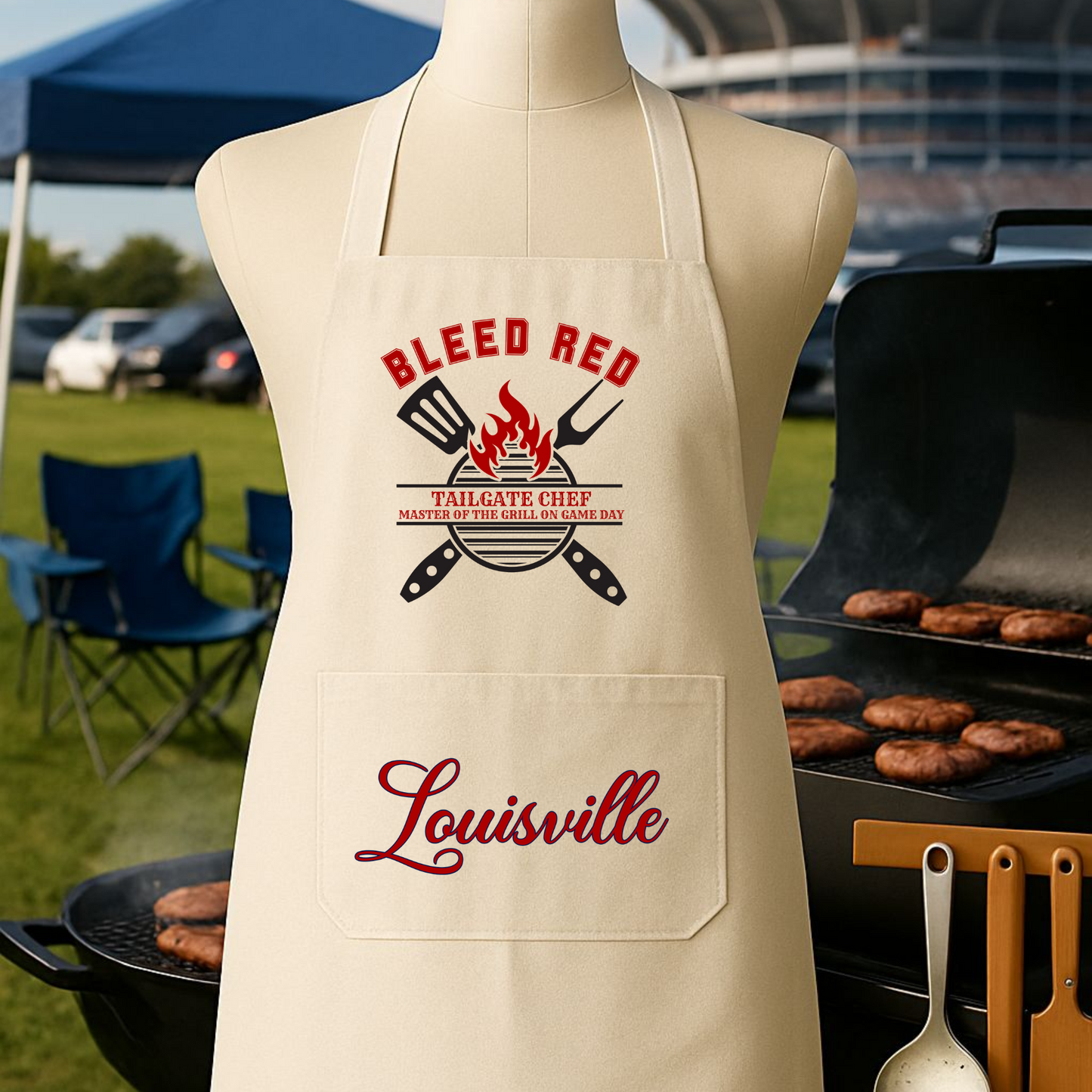Kentucky Pride Grilling Apron - BLEED RED LOUISVILLE