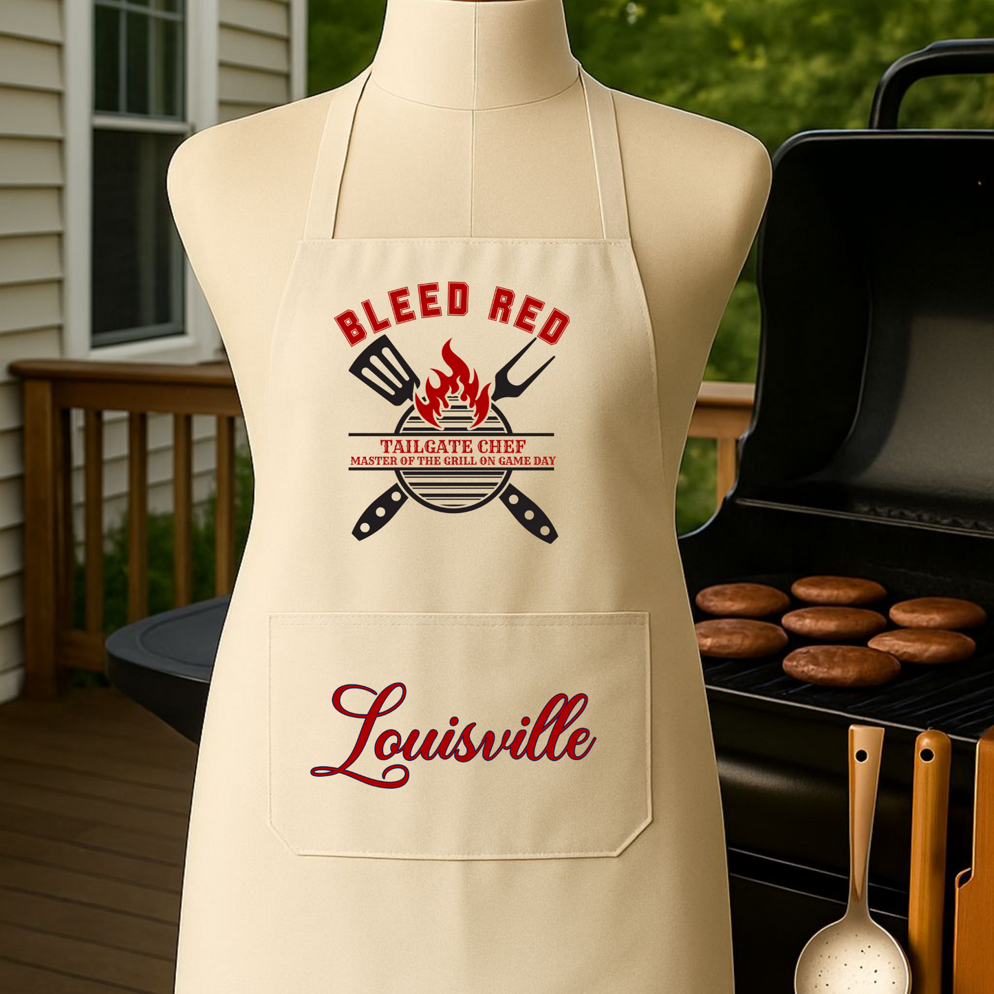 Kentucky Pride Grilling Apron - BLEED RED LOUISVILLE