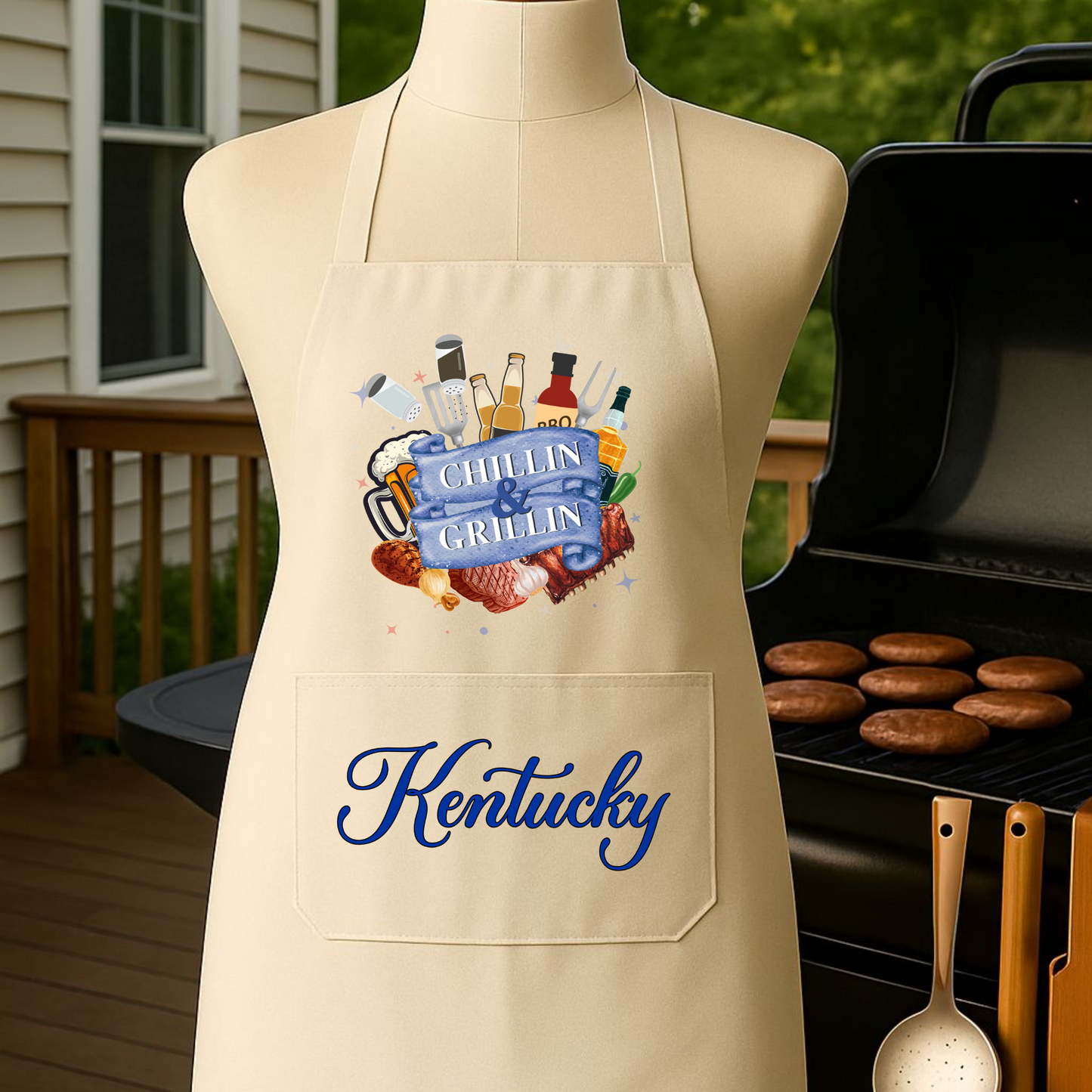 Kentucky Pride Grilling Apron - GRILLIN & CHILLIN