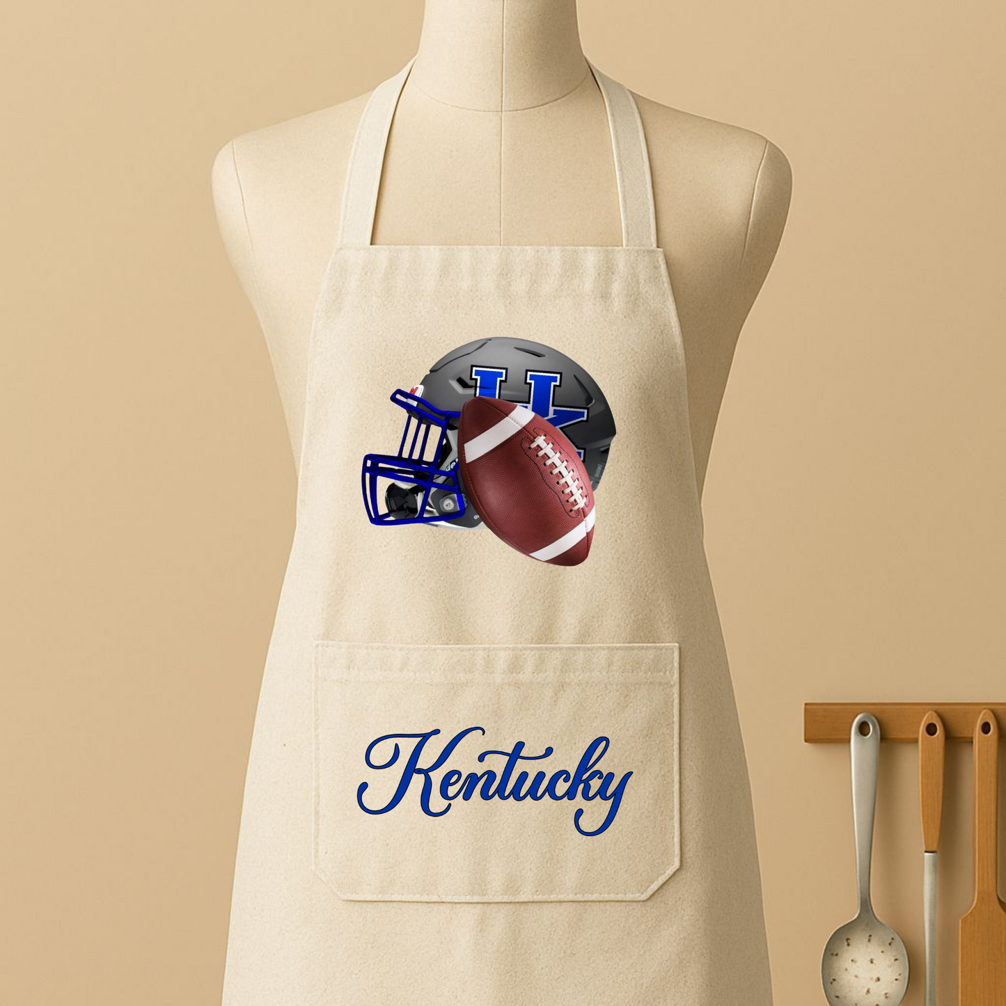 Kentucky Pride Grilling Apron - GREY HELMET FOOTBALL