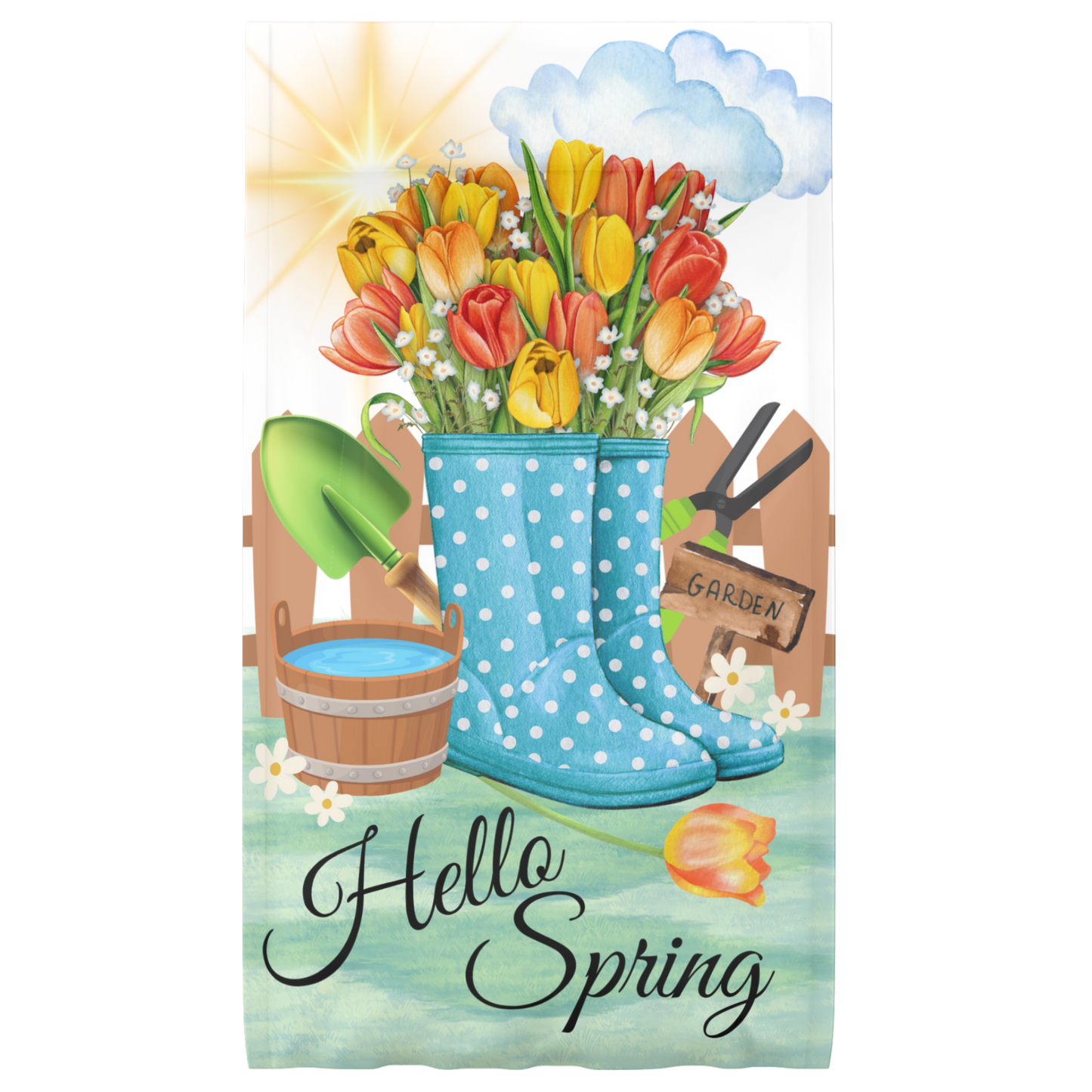 Spring & Summer Garden Flag – Bright Seasonal Outdoor Décor – 18x11.5 - HELLO SPRING