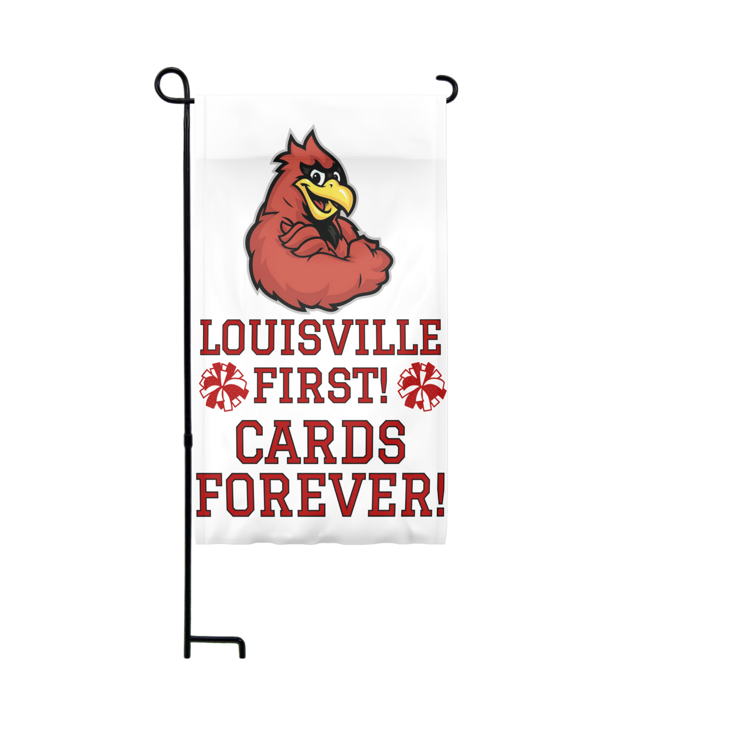 Kentucky Wildcats & Louisville Cardinals Camping Garden Flag – Louisville First – 18x11.5