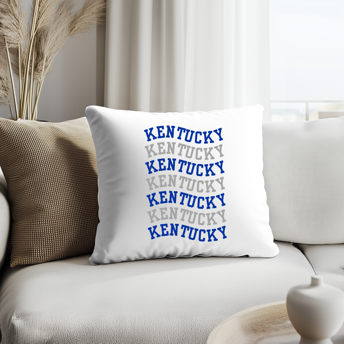 Kentucky-Themed Decorative Pillow Cover – 18x18 | Cozy, Soft Fabric with Enclosed Zipper - KENTUCKY WAVE