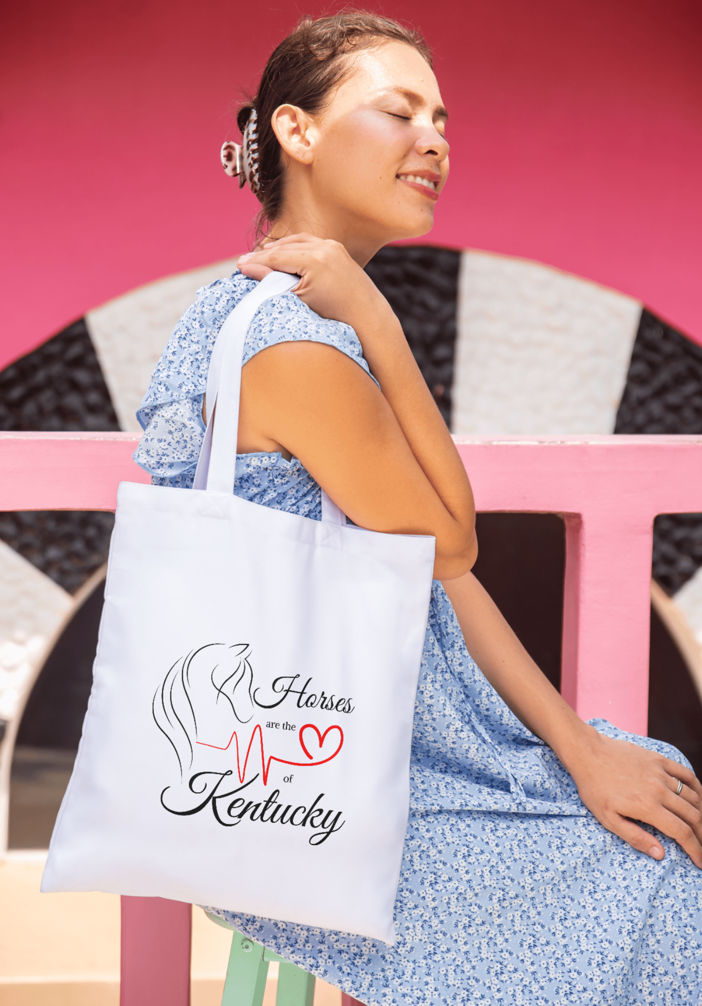 Louisville Roots, Kentucky Soul – Canvas Tote Bag HORSE ARE THE HEART BEAT OF KENTUCKY