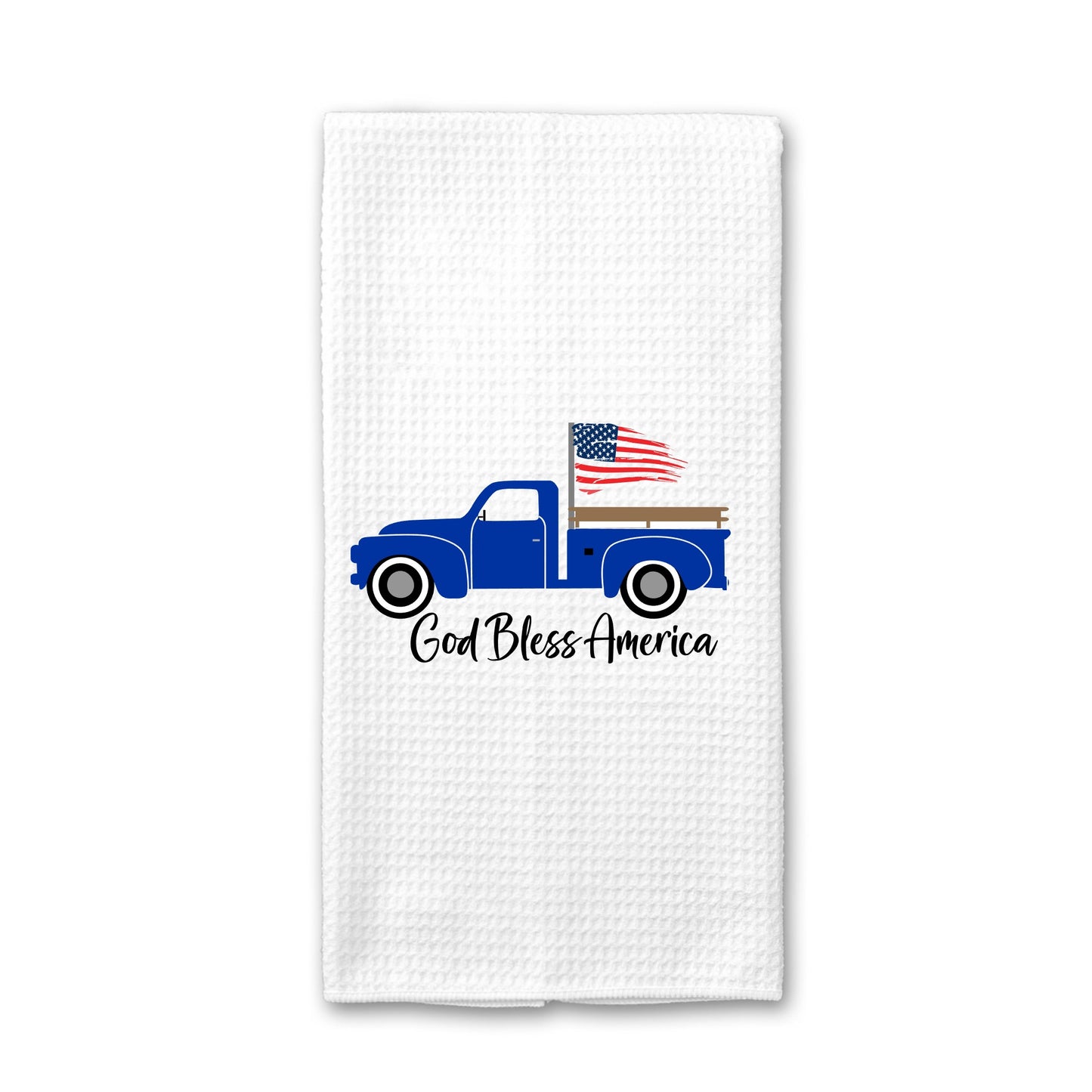 Side Truck with Flag God Bless America