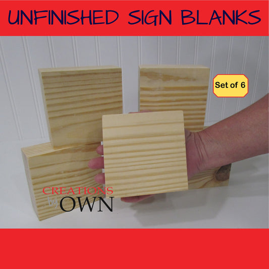 Unfinished Wood Block Blanks 3x3x3/4, Set of 5 Wooden Blocks, Wooden Block Art, DIY Farmhouse Sign, DIY Sign, Sign Blanks, Blank Farmhouse