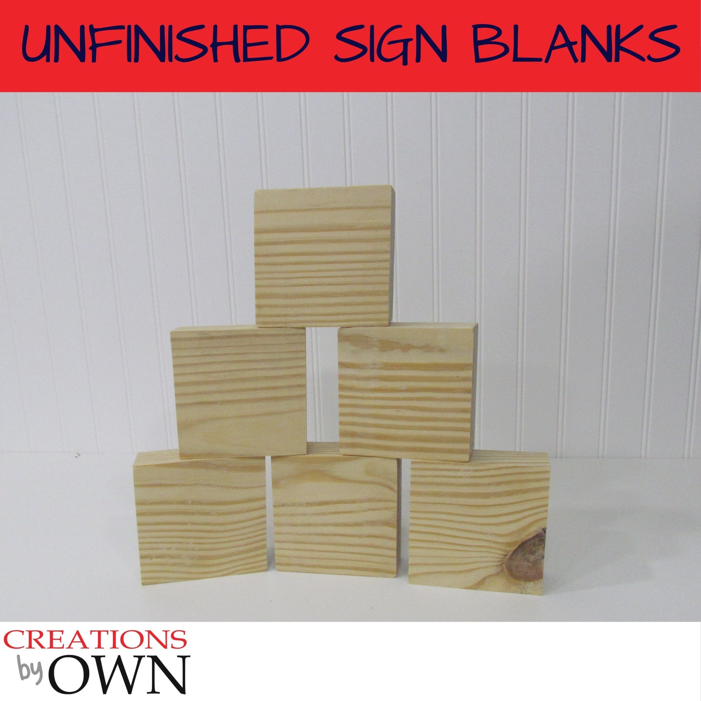 Unfinished Wood Tile Blocks, (Set of 6)  4" x 4"x1.5" Blank Signs, Wood Craft Supplies, DIY Paint Party Supplies, Wood Blocks