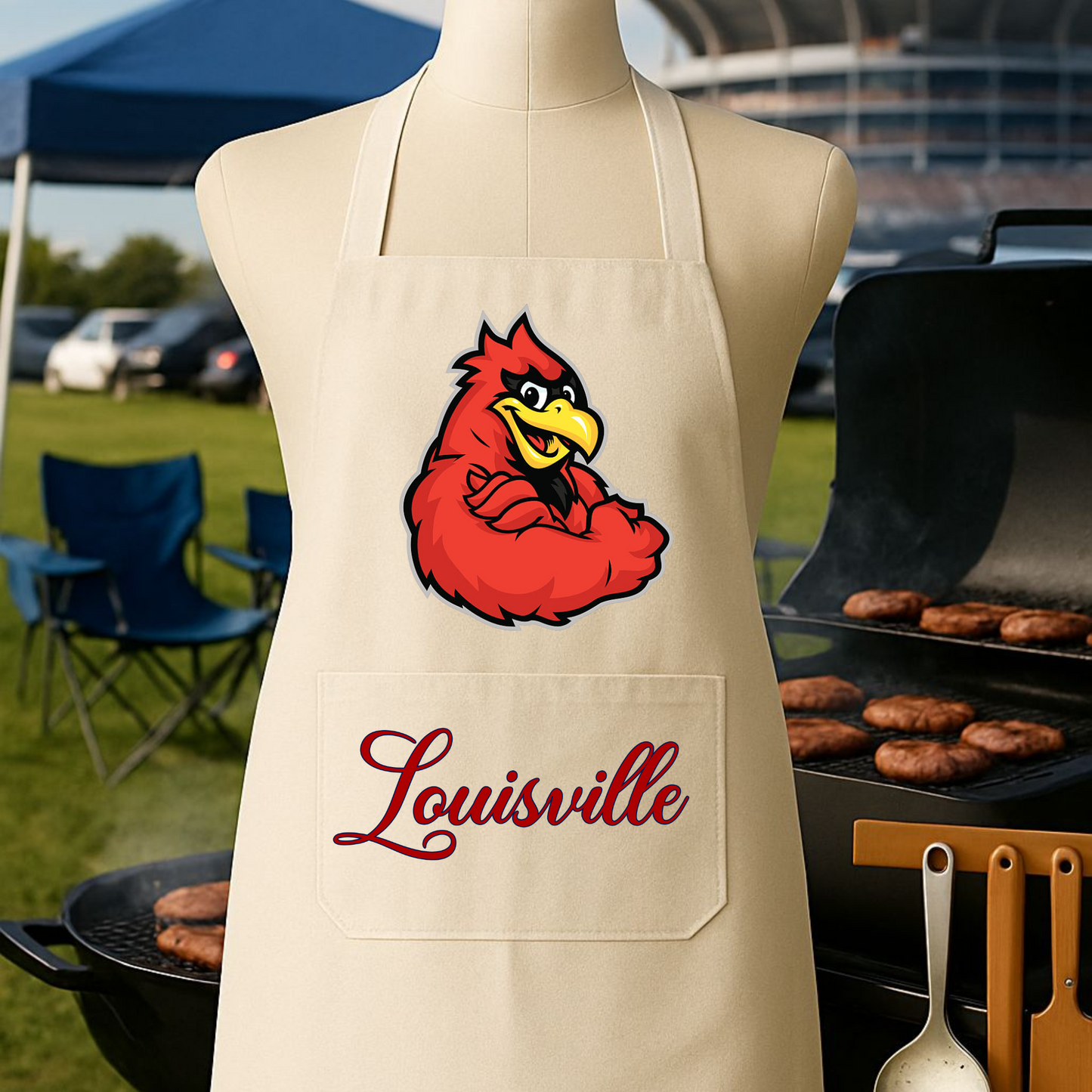 Kentucky Pride Grilling Apron - CARDINAL LOUISVILLE
