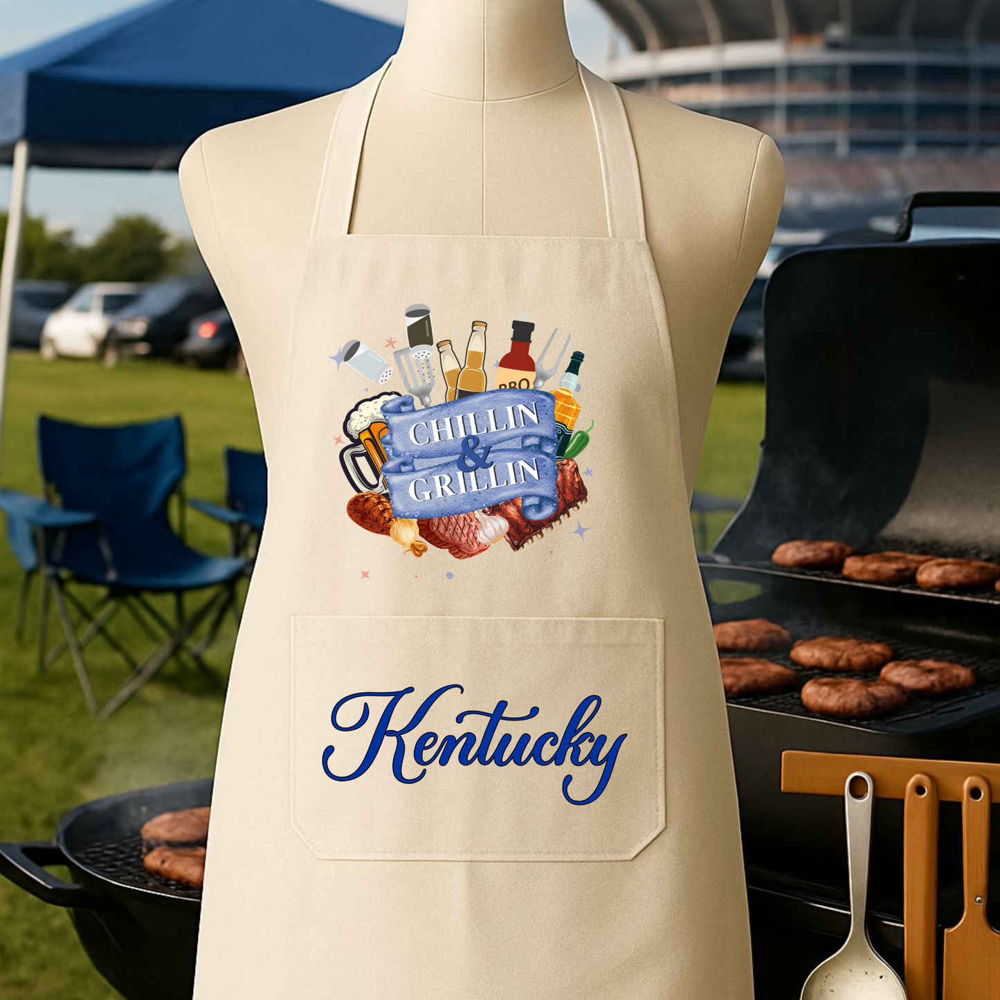 Kentucky Pride Grilling Apron - GRILLIN & CHILLIN