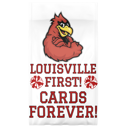 Kentucky Wildcats & Louisville Cardinals Camping Garden Flag – Louisville First – 18x11.5