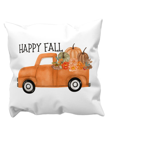 Fall Truck and Pumpkin 18x18 Throw Pillowcase