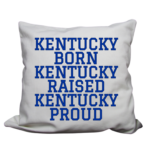 Kentucky-Themed Decorative Pillow Cover – 18x18 | Cozy, Soft Fabric with Enclosed Zipper - KENTUCKY BORN RAISED PROUD