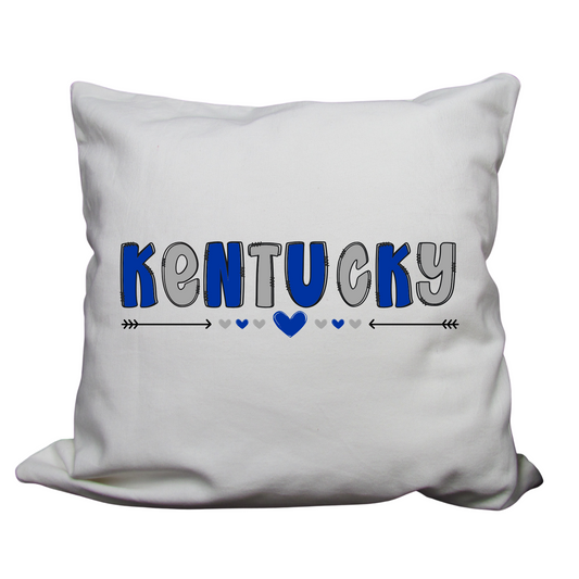 Kentucky-Themed Decorative Pillow Cover – 18x18 | Cozy, Soft Fabric with Enclosed Zipper - KENTUCKY HEARTS