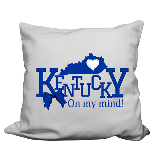 Kentucky-Themed Decorative Pillow Cover – 18x18 | Cozy, Soft Fabric with Enclosed Zipper - KENTUCKY ON MY MIND