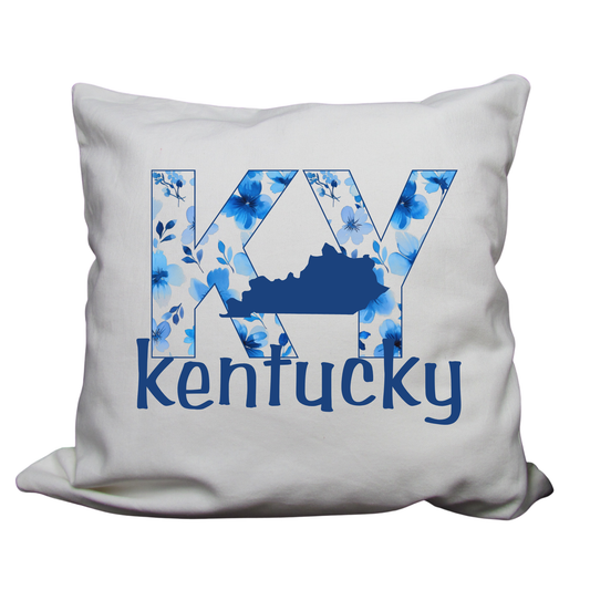 Kentucky-Themed Decorative Pillow Cover – 18x18 | Cozy, Soft Fabric with Enclosed Zipper - KENTUCKY FLOWERS