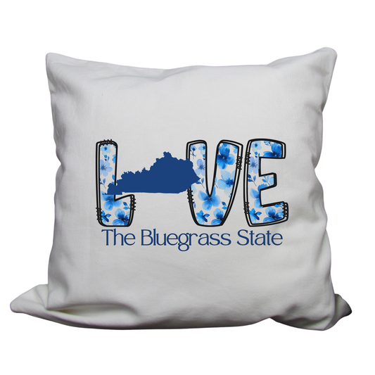 Kentucky-Themed Decorative Pillow Cover – 18x18 | Cozy, Soft Fabric with Enclosed Zipper - KENTUCKY LOVE