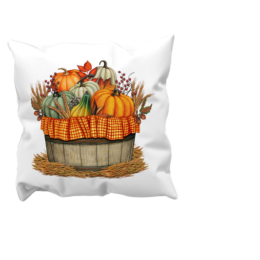 Fall Pumpkin Basket 18x18 Throw Pillowcase
